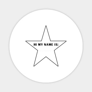 Hi My Name Is With Star Magnet